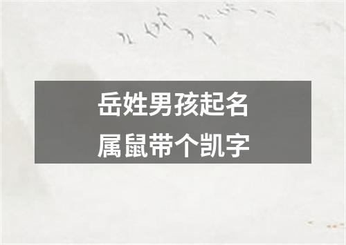 岳姓男孩起名属鼠带个凯字