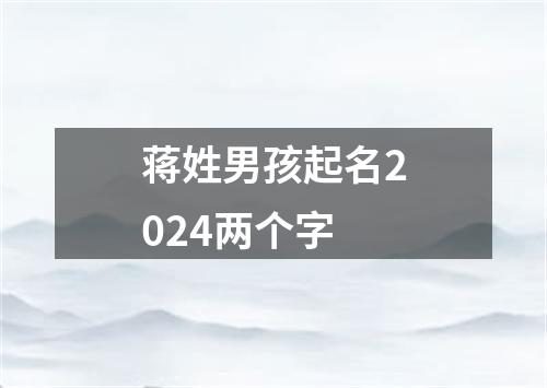 蒋姓男孩起名2024两个字