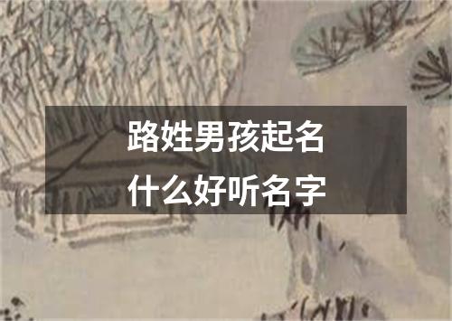 路姓男孩起名什么好听名字