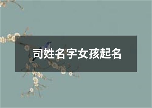 司姓名字女孩起名