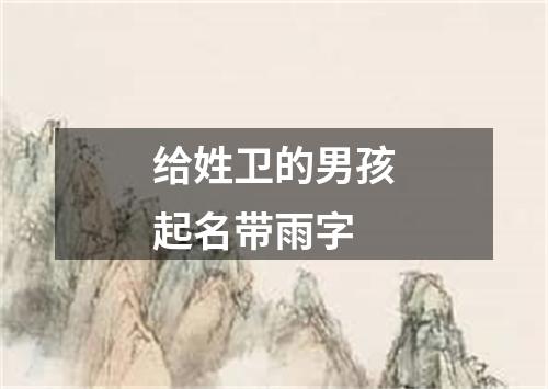 给姓卫的男孩起名带雨字