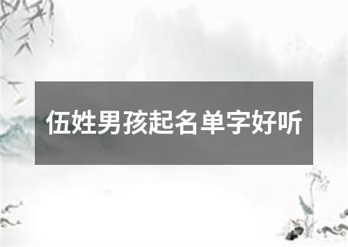 伍姓男孩起名单字好听