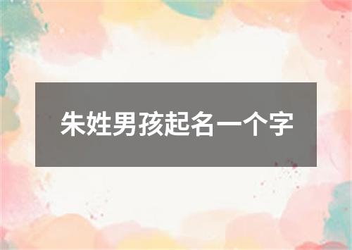 朱姓男孩起名一个字