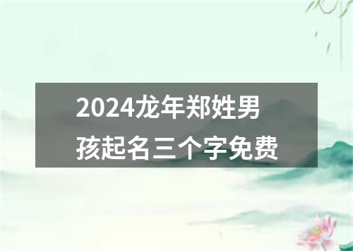 2024龙年郑姓男孩起名三个字免费