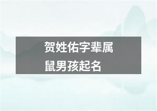 贺姓佑字辈属鼠男孩起名