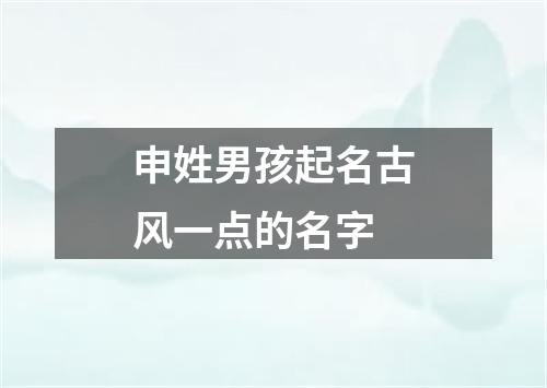 申姓男孩起名古风一点的名字