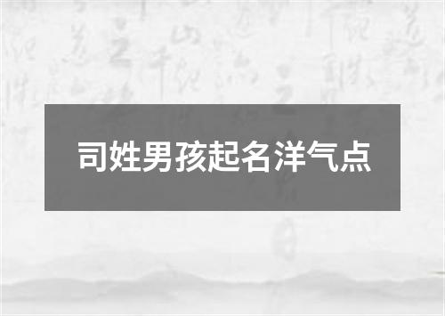 司姓男孩起名洋气点