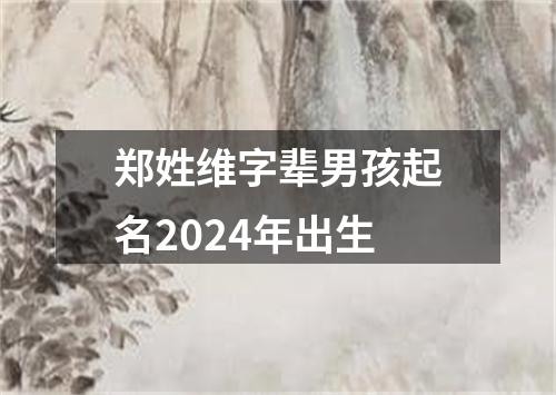 郑姓维字辈男孩起名2024年出生