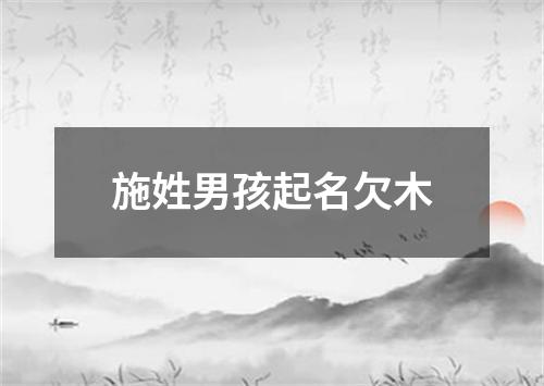 施姓男孩起名欠木