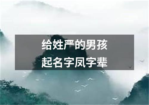 给姓严的男孩起名字凤字辈