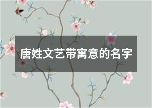 唐姓文艺带寓意的名字