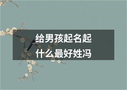 给男孩起名起什么最好姓冯