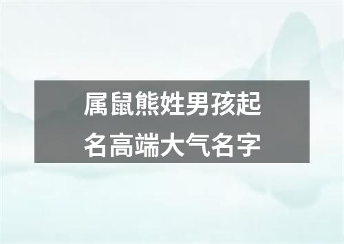 属鼠熊姓男孩起名高端大气名字