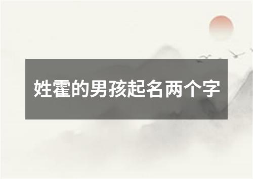 姓霍的男孩起名两个字