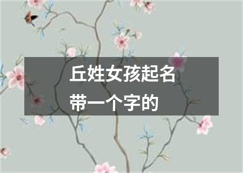 丘姓女孩起名带一个字的