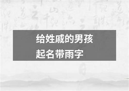 给姓戚的男孩起名带雨字