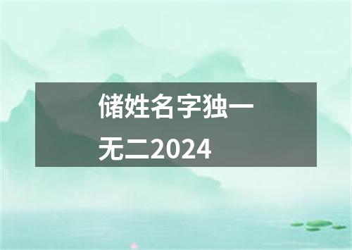 储姓名字独一无二2024