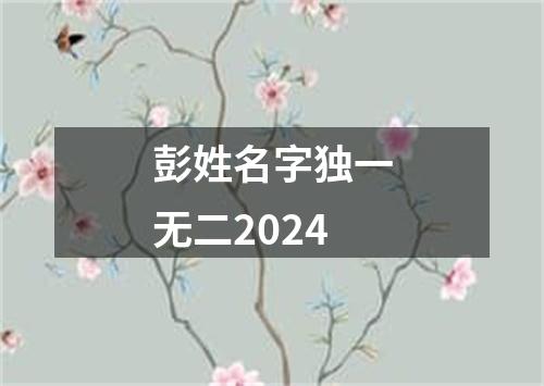 彭姓名字独一无二2024