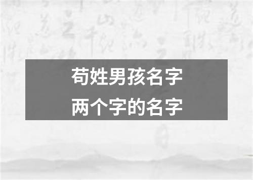 苟姓男孩名字两个字的名字