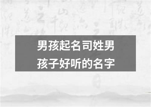 男孩起名司姓男孩子好听的名字