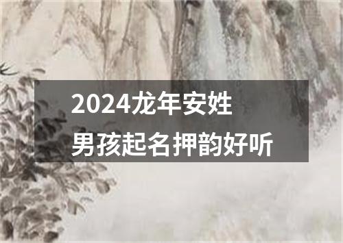 2024龙年安姓男孩起名押韵好听