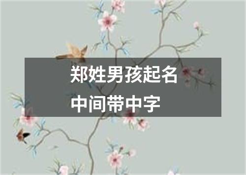 郑姓男孩起名中间带中字