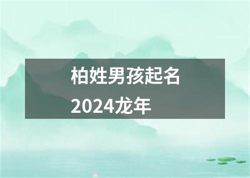 柏姓男孩起名2024龙年