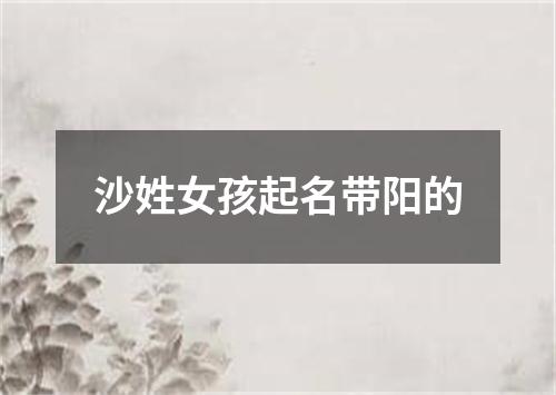 沙姓女孩起名带阳的