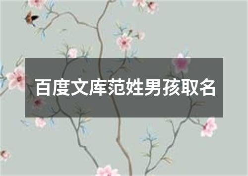 百度文库范姓男孩取名