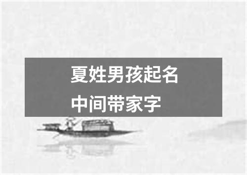 夏姓男孩起名中间带家字