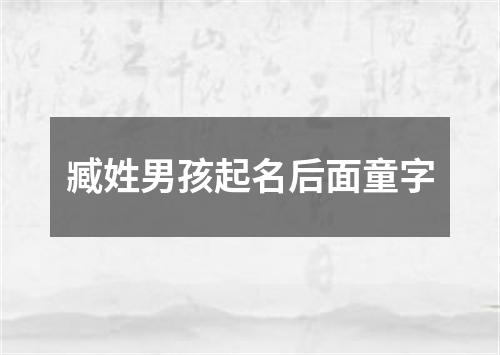 臧姓男孩起名后面童字