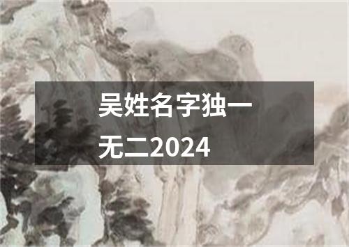 吴姓名字独一无二2024