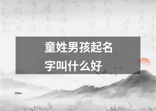 童姓男孩起名字叫什么好