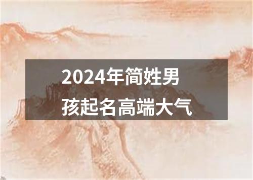 2024年简姓男孩起名高端大气