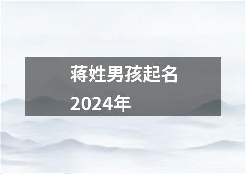 蒋姓男孩起名2024年