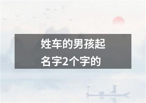 姓车的男孩起名字2个字的