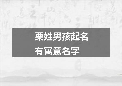 栗姓男孩起名有寓意名字