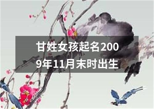 甘姓女孩起名2009年11月末时出生