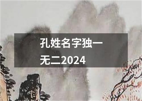 孔姓名字独一无二2024