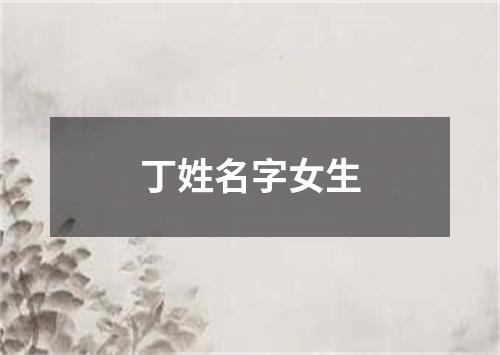 丁姓名字女生