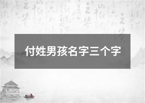 付姓男孩名字三个字