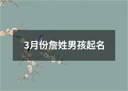 3月份詹姓男孩起名