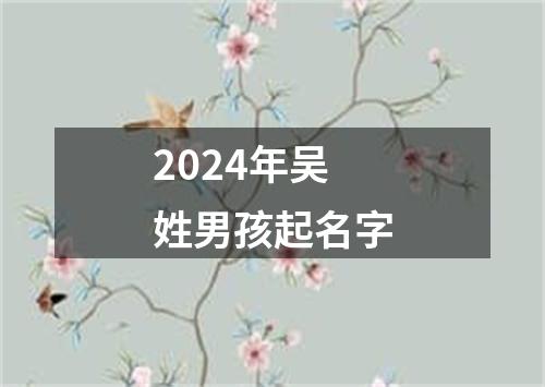 2024年吴姓男孩起名字