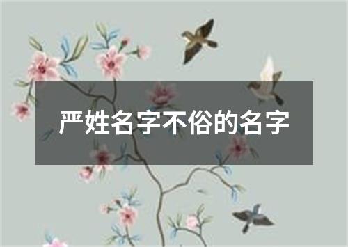 严姓名字不俗的名字