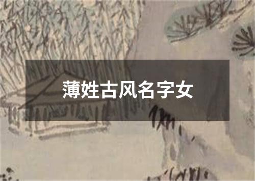 薄姓古风名字女