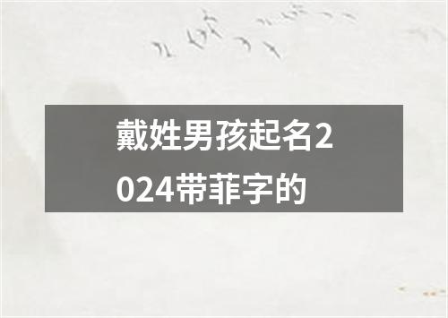 戴姓男孩起名2024带菲字的