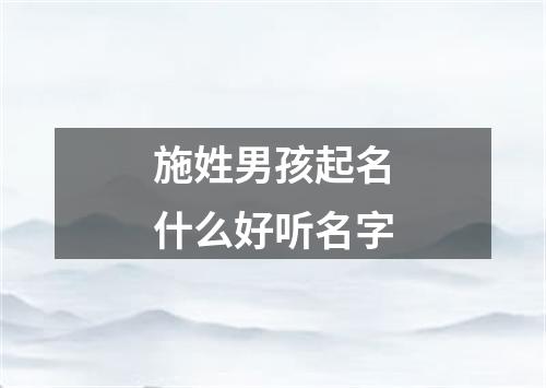 施姓男孩起名什么好听名字