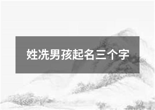 姓冼男孩起名三个字