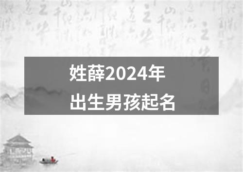 姓薛2024年出生男孩起名