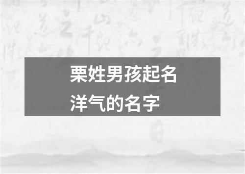 栗姓男孩起名洋气的名字